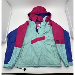 Vintage The North Face Goretex Neon Colorblock Windbreaker Jacket Mens Sz M Rare